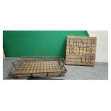 Home Wood Sign & Wicker Basket