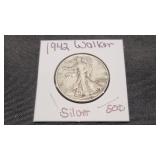 1942 Walking Liberty Silver Half Dollar