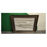 Graphite Pencil Original Art Water World Signed