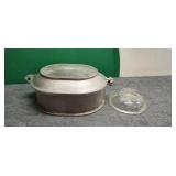 Vintage Aluminum Oval Roastrer w/ Domed Lid