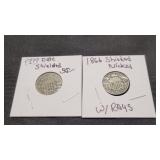 2)  Shield Nickels  1866 w/ Rays  ??? Date
