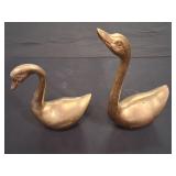 2) Brass Swan Figurines -Made in Korea