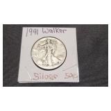 1941 Walking Liberty Silver Half Dollar