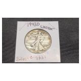1943 D Walking Liberty Silver Half Dollar