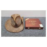 HH Medium Leather Hat & Oliva Cigar Box