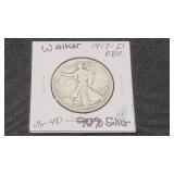 1917 D Walking Liberty Silver Half Dollar 'OBV'