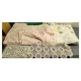 Two Blankets with Two Lacy Dollies
