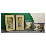 Two 9 1/2' & Two 9'ï¿½11' Pieces of Art