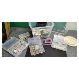 Tote of Containers & Crafting Supplies