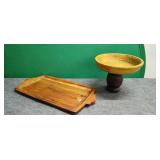 Wood Tray & Other Item
