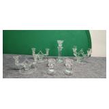 8) Clear Glass Candle Holders