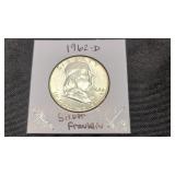 1962 D Franklin Silver Half Dollar
