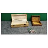 4) Japanese Letter Openers, 2) Wood Trinket Boxes