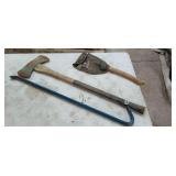 Vintage Small Shovel, AX  & Crowbar