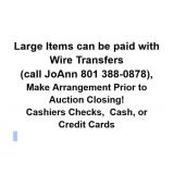 WIRE TRANSFERS FOR LARGE ITEMS