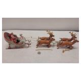 VTG Cast-Iron Santa & Reindeer Pull Toy