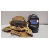 Tan/Khaki Canvas Hood & Miller Welding Helmet
