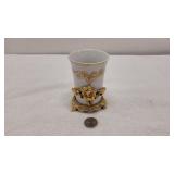 VTG Hollywood Regency Gold-Toned Rose Tumbler