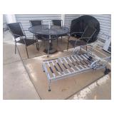 Patio Set (Table 4 Chairs & Lounge Chair)
