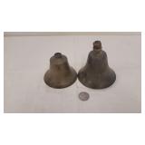 Two Vintage Cast Bronze or Bronze Bells