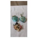 Vintage Turquoise Handblown Ornaments