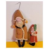 Spun Cotton & Cotton-Batting Santa Ornaments