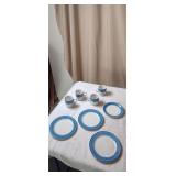 3 Plates, 1 Sauser & 4 Cups Made in England