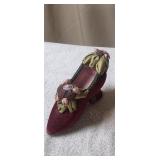 Collectable Vintage Burgundy Decorative Shoe