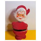 West German Flocked Santa Nodder Candy Container