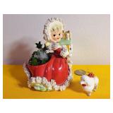 Napco Christmas Shopper Girl Planter