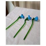 Vintage Murano Style Hand Blown Glass Flowers