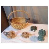 Baskets & Frog Figurine