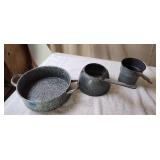 3) Vintage Graniteware Items