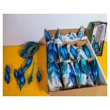 Blue Ornaments & Ribbon