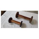 Two Vintage Wooden Spools
