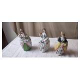 3) Porcelain Hand Painted Wall Pockets
