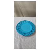 Blue Milk Glass Decorative Plate
