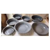 7) Graniteware Wash Basins - Small to Large