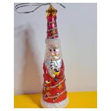 Mercury Glass Santa Cone Ornament