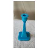 Vintage Blue Milk Glass Candle Holder