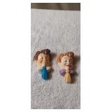 Vtg Mid-Century Chalkware Hanging Plaques
