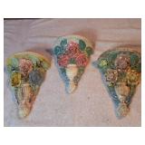 Vintage Plaster Floral Wall Sconce's