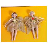 Porcelain & Gold-Tulle Angel Ornaments