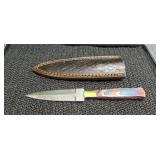 4 in Damascus Knife with Sheath