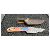 4 in Damascus Knife with Sheath