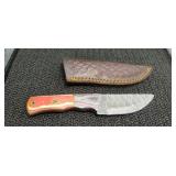 4 inch Damascus Knife with Sheath