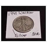 1941 Walking Liberty Silver Half Dollar