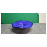 Hand Blown Cobalt Blue Art Glass Center Piece