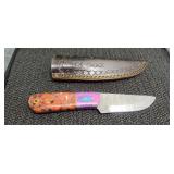 4 in Damascus Knife with Sheath