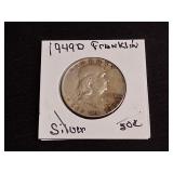 1949 D Franklin Silver Half Dollar